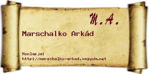 Marschalko Arkád névjegykártya